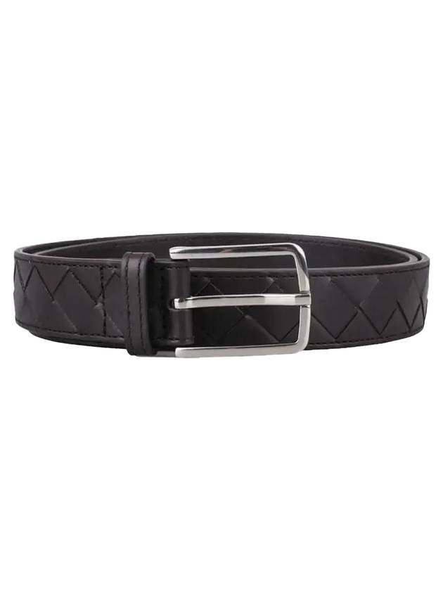 Men's Intrecciato Leather Belt Brown - BOTTEGA VENETA - BALAAN 1