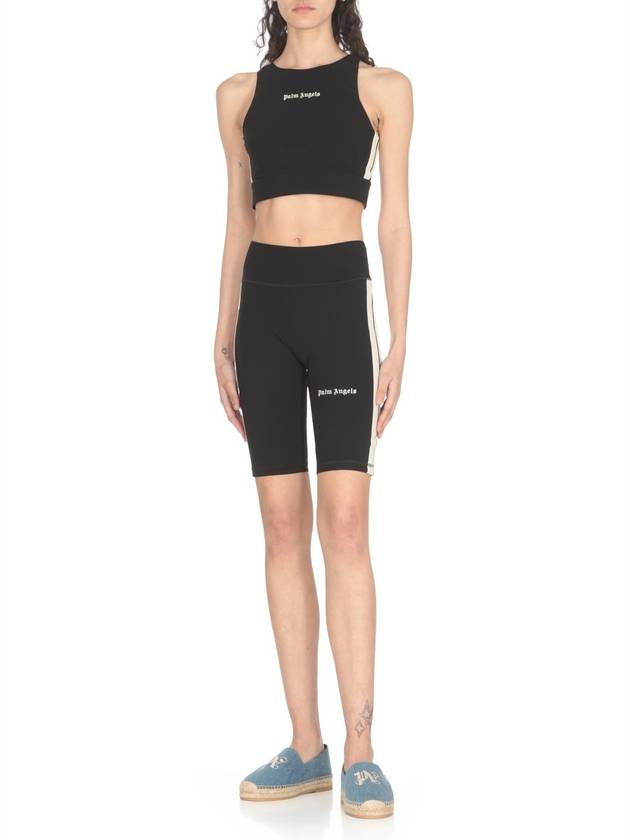 White Black Track cycling bermuda shorts PWVH003S24FAB00210031003 - PALM ANGELS - BALAAN 6