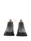 Pebble Crepe Sole Mid Top Grain Leather Chelsea Boots Black - THOM BROWNE - BALAAN 2