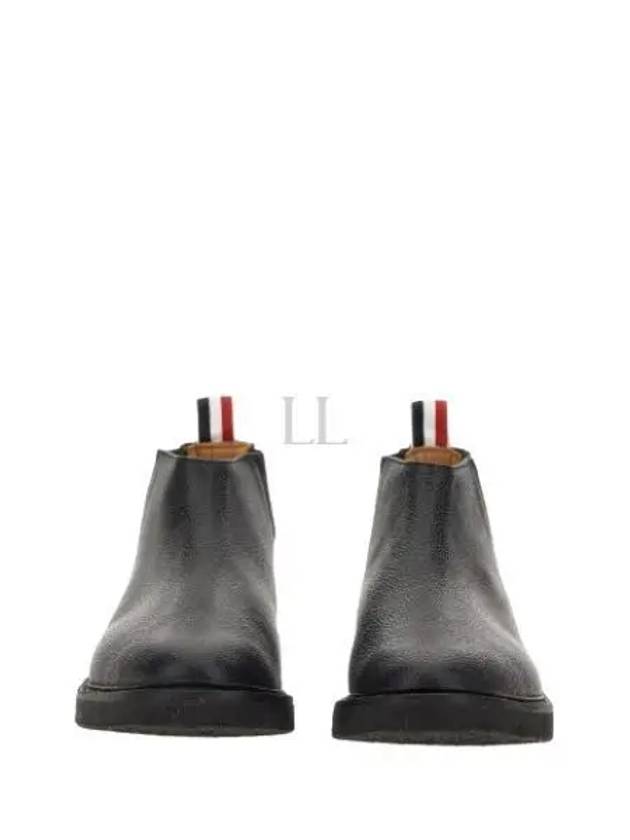 Pebble Crepe Sole Mid Top Grain Leather Chelsea Boots Black - THOM BROWNE - BALAAN 2