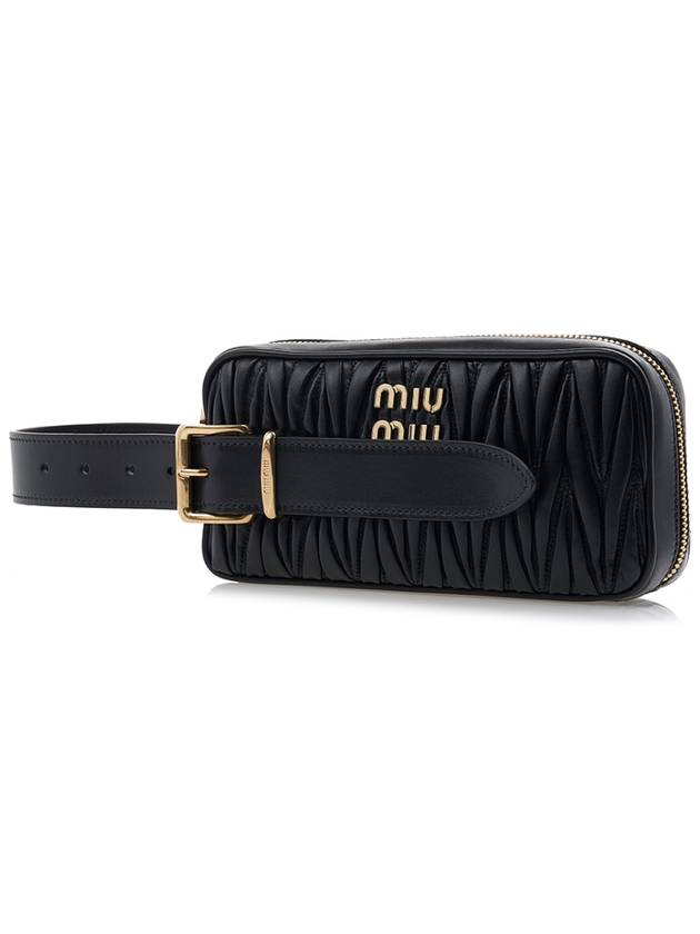 Matelasse Nappa Leather Clutch Bag Black - MIU MIU - BALAAN 3