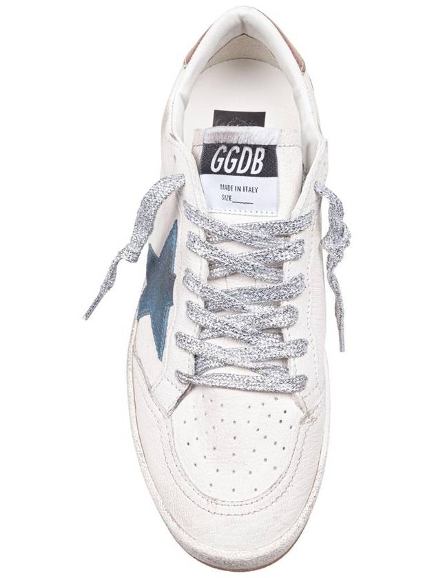 Ballstar Leather Low Top Sneakers Smoke Blue White - GOLDEN GOOSE - BALAAN 4