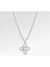 LV Flower Studs Pendant Necklace Silver - LOUIS VUITTON - BALAAN 2