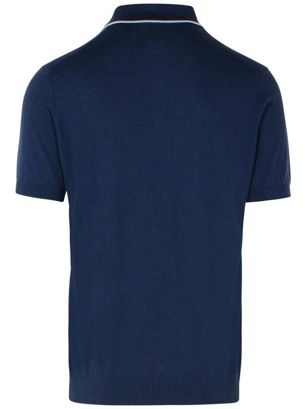 Etro Navy Cotton Polo Shirt - ETRO - BALAAN 3