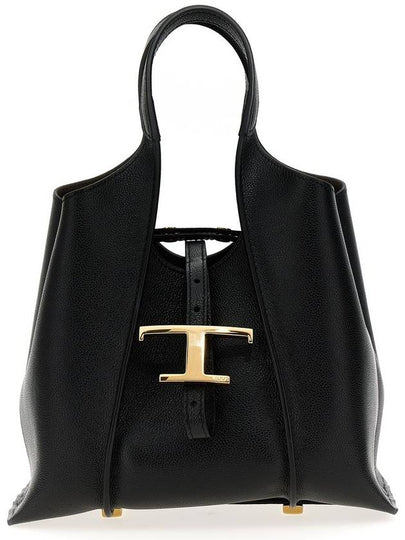 T Timeless Leather Shopping Mini Tote Bag Black - TOD'S - BALAAN 2