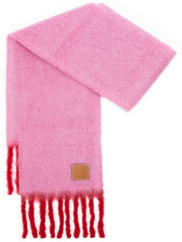 Mohair Wool Scarf Pink Red - LOEWE - BALAAN 2