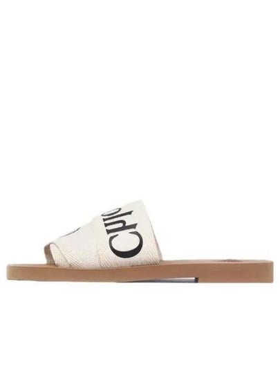 Woody Logo Flat Mule Slippers White - CHLOE - BALAAN 2