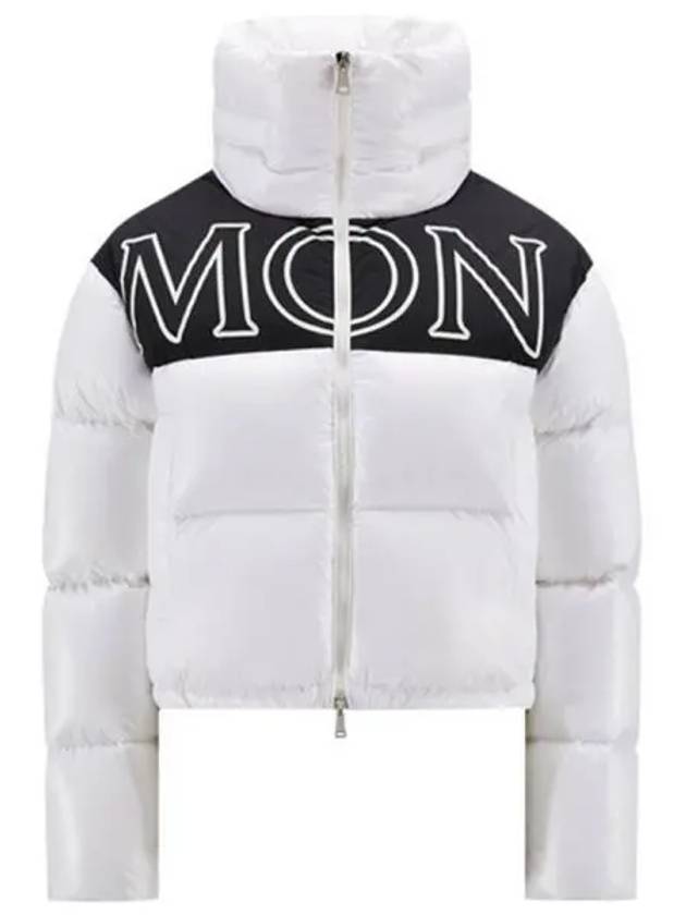 1A00105 68950 032 GERS Ger logo patch high neck down padded white women s jacket TJ 270923 - MONCLER - BALAAN 1