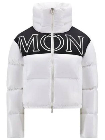 1A00105 68950 032 GERS Ger logo patch high neck down padded white women s jacket TJ 270923 - MONCLER - BALAAN 1