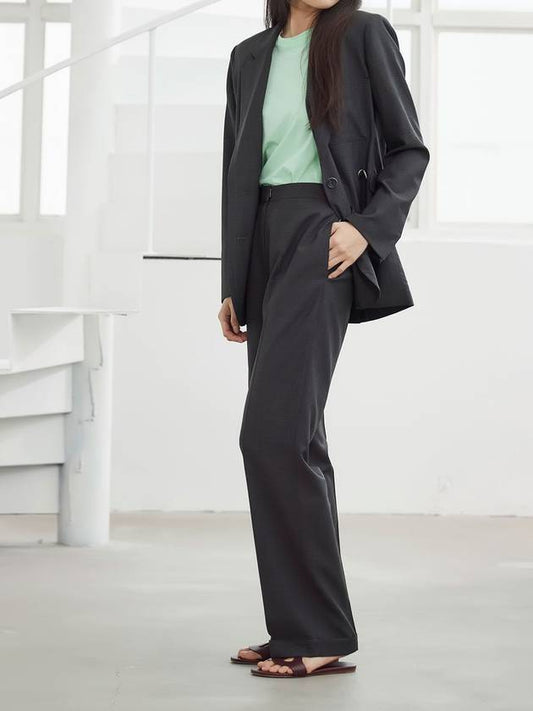 Heritage Wool High Waist Ellen Straight Pants Black - RS9SEOUL - BALAAN 1