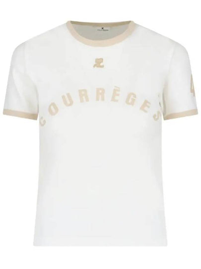 Logo Print Short Sleeve T-shirt White - COURREGES - BALAAN 2