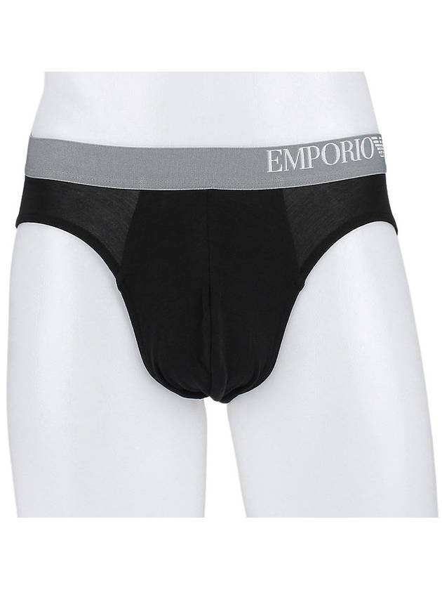 Logo 3 Pack Briefs Black - EMPORIO ARMANI - BALAAN 6