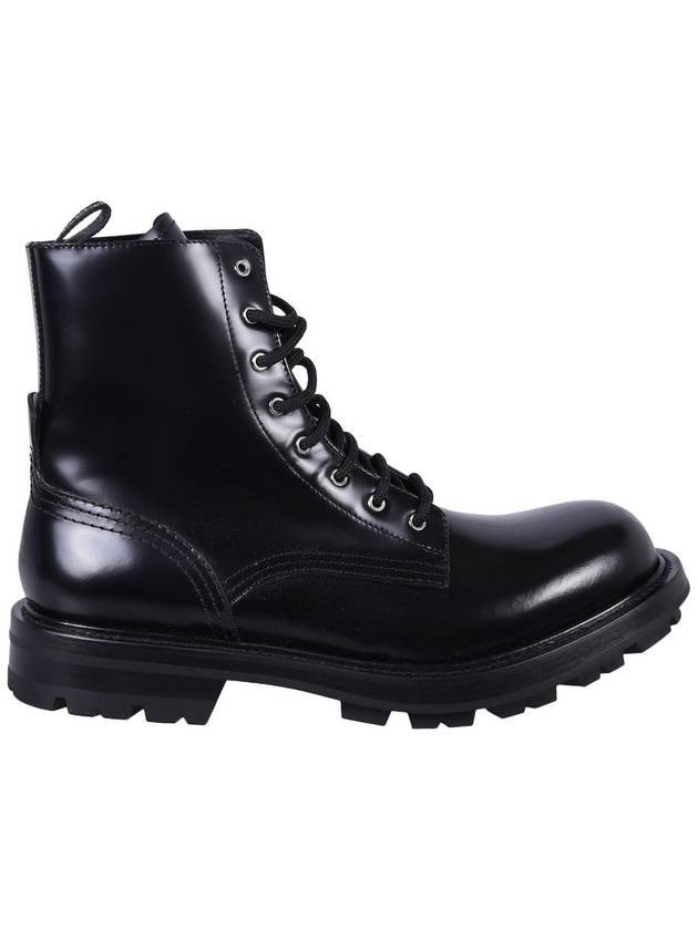 Wonder Lace-Up Combat Boots Black - ALEXANDER MCQUEEN - BALAAN.