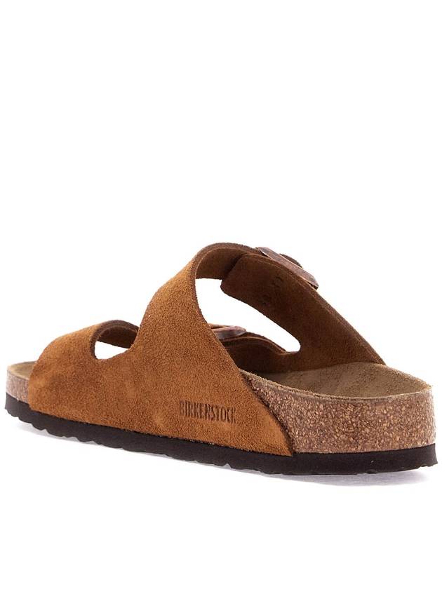 Arizona Suede Leather Flat Slippers Brown - BIRKENSTOCK - BALAAN 4