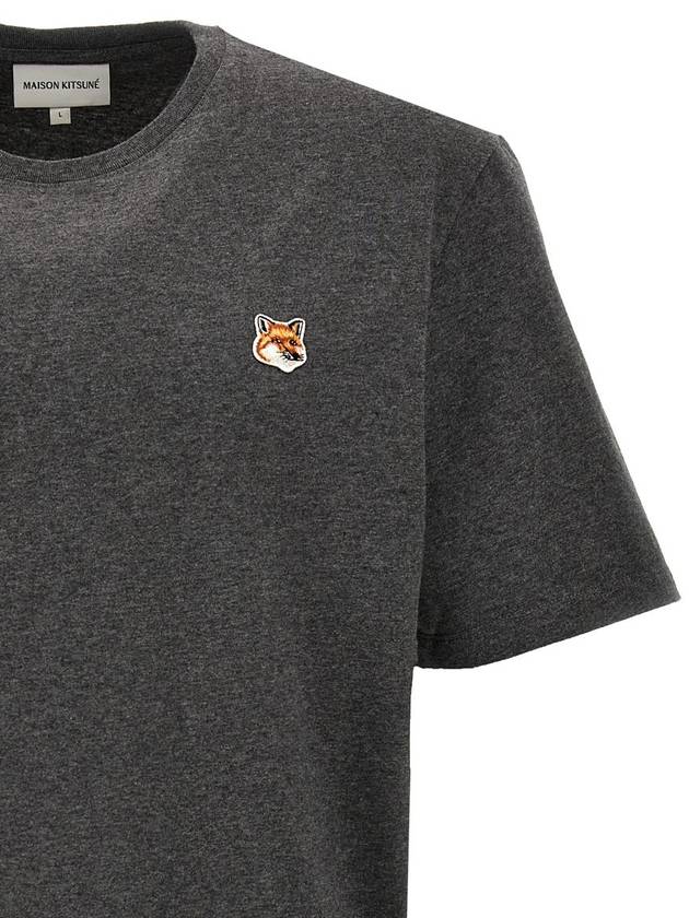 Fox Head Patch Classic Short Sleeve T-Shirt Grey Melange - MAISON KITSUNE - BALAAN 4