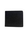 Stitched Leather Bifold Half Wallet Black - MAISON MARGIELA - BALAAN 3