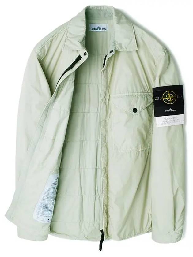 Logo Patch Zip Up Jacket Beige - STONE ISLAND - BALAAN 8