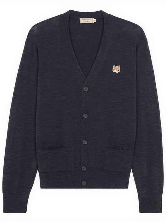 Fox Head Patch Classic Wool Cardigan Navy - MAISON KITSUNE - BALAAN 2