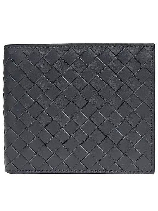 Intrecciato Weaving Half Wallet Dark Grey - BOTTEGA VENETA - BALAAN 2