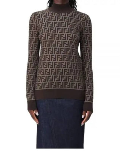 FF Cotton Turtleneck Brown - FENDI - BALAAN 2