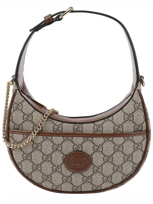 Half Moon Shaped Mini Bag with Interlocking G Beige Ebony - GUCCI - BALAAN 2