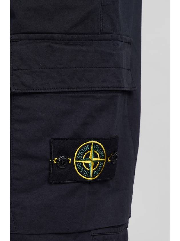 Stretch Cotton Wool Satin Straight Pants Navy - STONE ISLAND - BALAAN 6