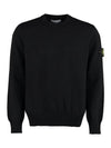 Logo Patch Knit Top Black - STONE ISLAND - BALAAN 2