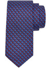 Equestrian Print Silk Tie Dark Blue - SALVATORE FERRAGAMO - BALAAN 1