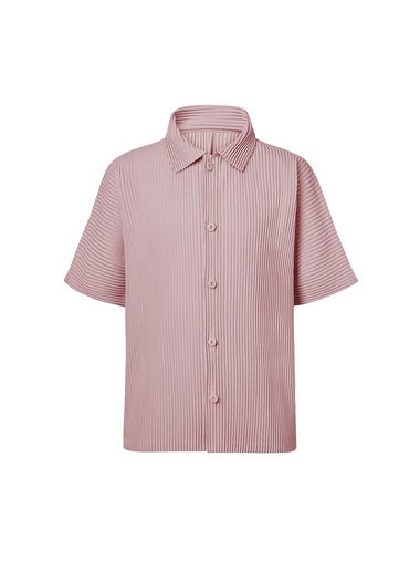 Full Open Pleated Short Sleeve Shirt Light Pink - MONPLISSE - BALAAN 1