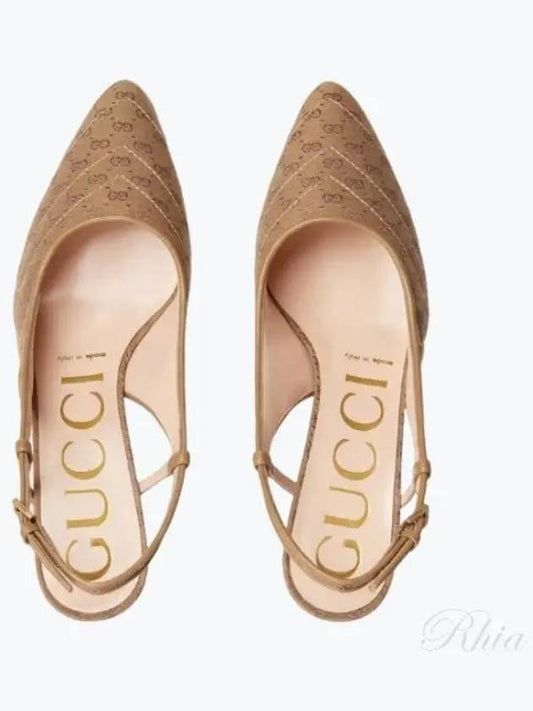 Double G Slingback Heel Beige - GUCCI - BALAAN 2