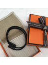 Tournis Tresse Leather Bracelet Noir - HERMES - BALAAN 5