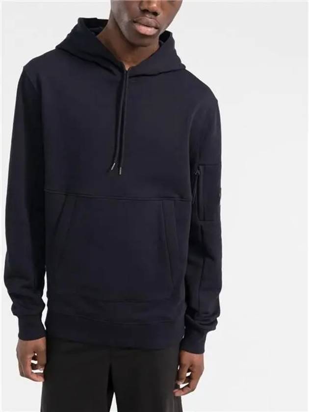 Logo Patch Drawstring Hoodie Navy - CP COMPANY - BALAAN 6