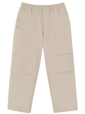 Men's Cotton Wide Pants Beige - LACOSTE - BALAAN 1