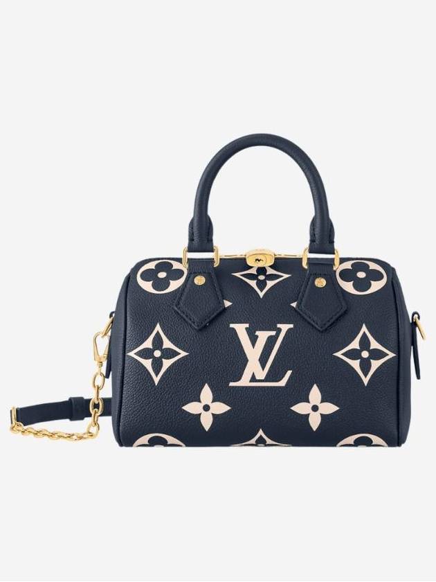 Speedy Bandouliere 20 Monogram Empreinte Leather Tote Bag Navy - LOUIS VUITTON - BALAAN 1