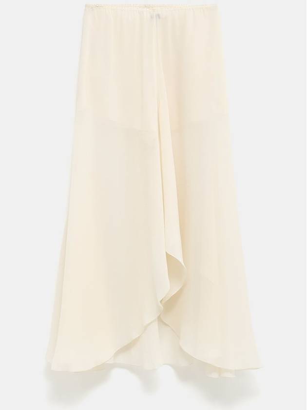 Women s Fluid Silk A Line Skirt White - CHLOE - BALAAN 3