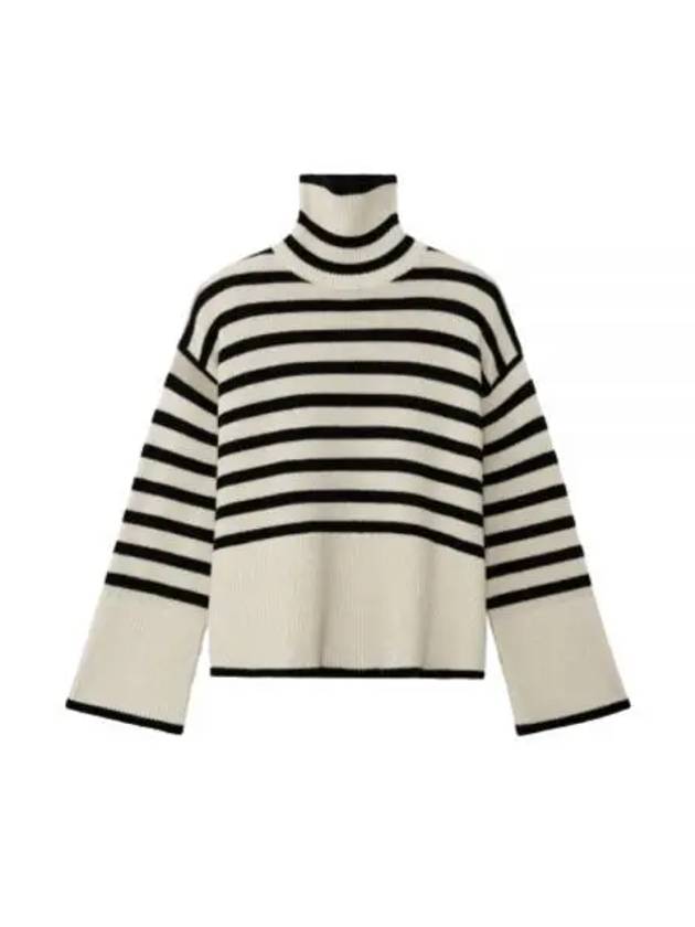 Signature Striped Turtleneck Light Sand - TOTEME - BALAAN 2