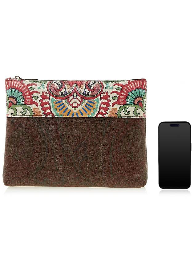 Paisley Clutch Bag Brown - ETRO - BALAAN 7