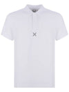 cross logo print short sleeve PK shirt white - KENZO - BALAAN.