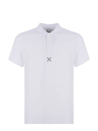 Cross Logo Print Short Sleeve Polo Shirt White - KENZO - BALAAN 1