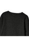 V neck cable knit pullover black - THE GREEN LAB - BALAAN 4