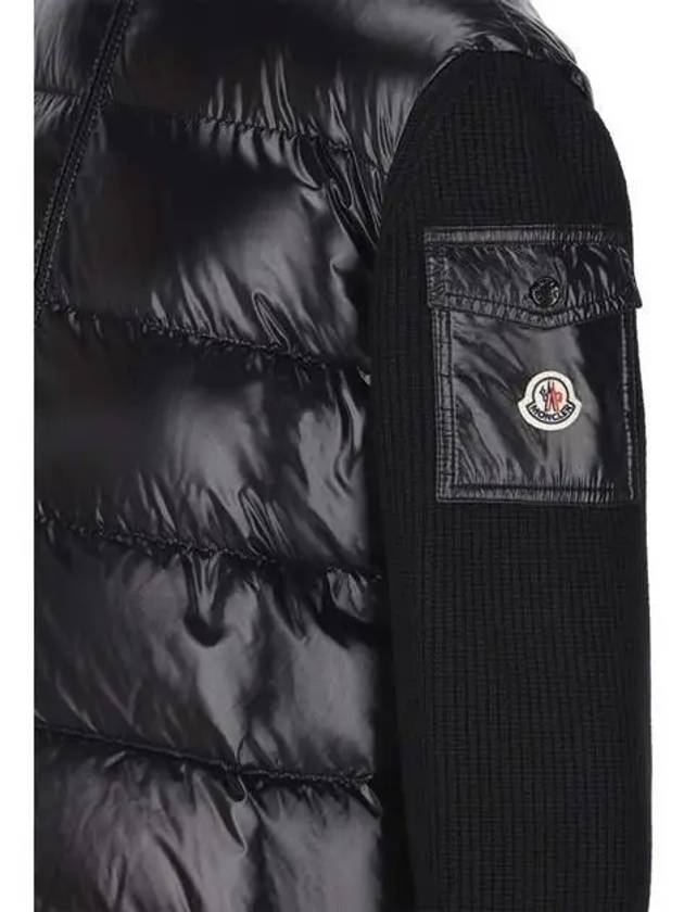 Padded Wool Cardigan Black - MONCLER - BALAAN 5