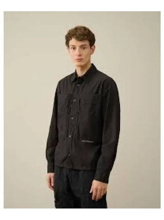 Cotton Popeline Over Long Sleeve Shirt Black - CP COMPANY - BALAAN 2