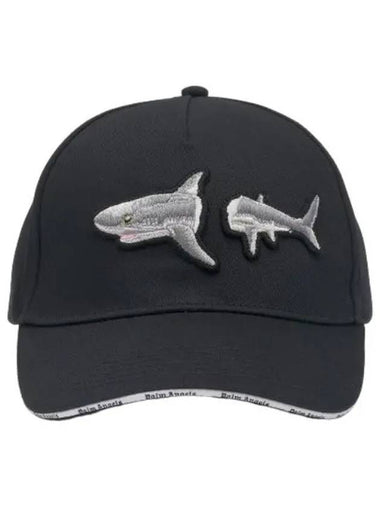 Broken Shark Ball Cap Black Gray - PALM ANGELS - BALAAN 1