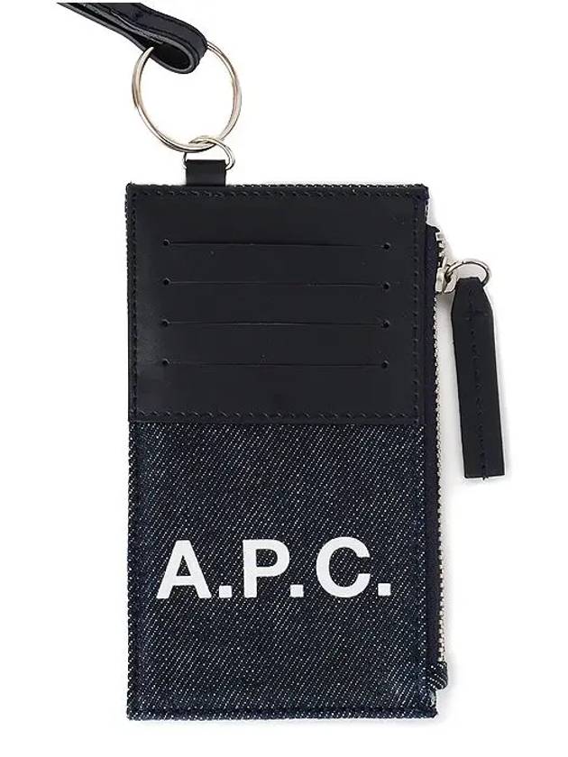 Axel Strap Leather Card Wallet Dark Navy - A.P.C. - BALAAN 2