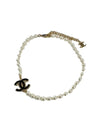 CC Logo Pearl Choker Necklace Black Gold - CHANEL - BALAAN 1