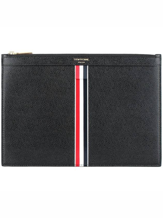 Intarsia Stripe Clutch Bag Black - THOM BROWNE - BALAAN 2