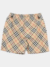 Check Print Drawstring Shorts Beige - BURBERRY - BALAAN 2