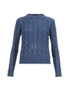 Women's Edipo Cable Cashmere Knit Top Blue - MAX MARA - BALAAN 2