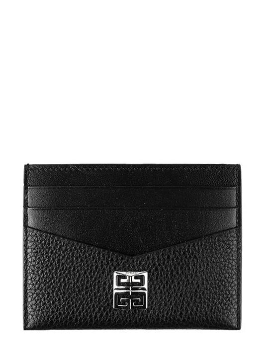 Grain Leather Card Wallet Black - GIVENCHY - BALAAN 1