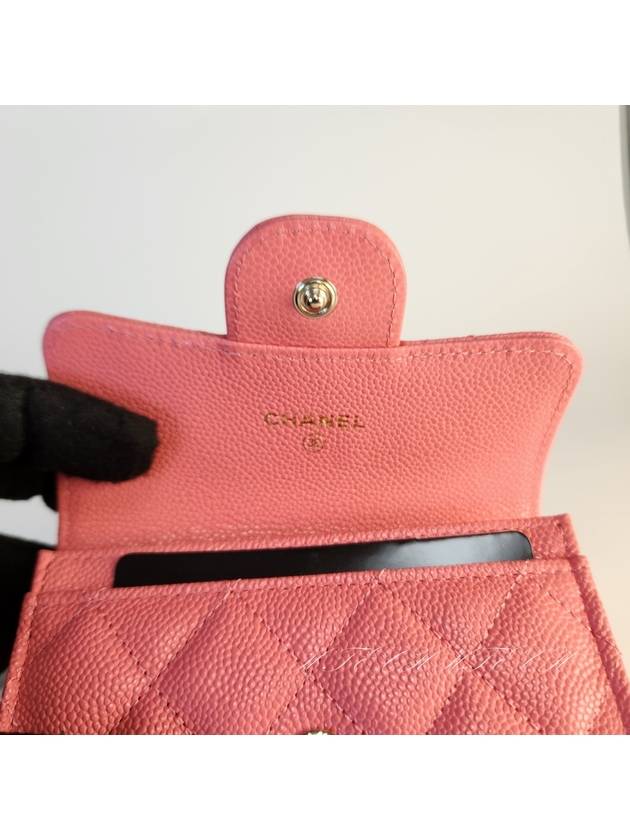 Classic card wallet caviar pink gold logo Knocktok AP0214 Domestic Department Store AS - CHANEL - BALAAN 5